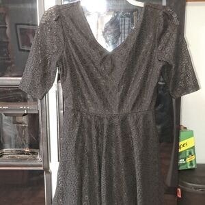 love, Fire Elegant Black Long Sleeve Dress